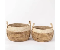 Lumarko Det Gamle Apotek Basket set, H 32/26 cm, Dia. 26/23 cm, 2-pack, Natural (27394029)