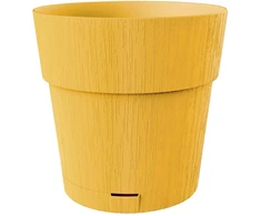 Stefanplast Gėlių vazonas su padėklu Ethica Ø25x25cm garstyčių geltonumo