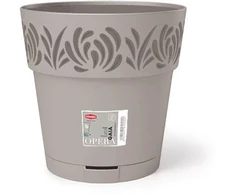 Stefanplast Gėlių vazonas su padėklu Gaia Ø25x25cm šviesiai pilka
