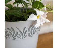 Stefanplast Gėlių vazonas su padėklu Gaia Ø25x25cm šviesiai pilka