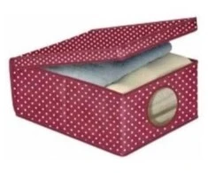 ORDINETT Box of fabric 48x36x19cm Bordo