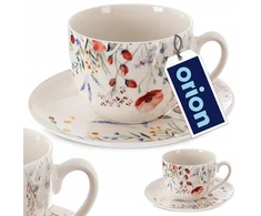 Lumarko Siaki Kolekcija Puodelis su lėkštute, 260 ml, Balta, Poppy Flowers
