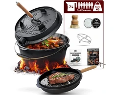 Lumarko Gusskönig Wypalany Dutch Oven Set 7L bez nóg