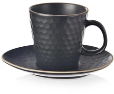 Lumarko Orion Espresso kavos puodelis su lėkšte 95 ml juodas
