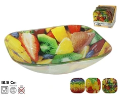 Kvadratinis stiklinis dubuo, 3 dizainai, 3 x 12,5 x 12,5 cm, KITCHEN&amp;GO