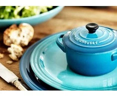 Lumarko Le Creuset keramikos rinkinys (4 maži puodai, 10x5 cm), vandenyno spalvos