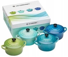 Lumarko Le Creuset keramikos rinkinys (4 maži puodai, 10x5 cm), vandenyno spalvos