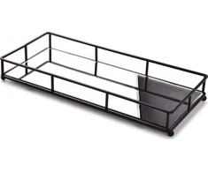 Mondex CEDRIC Padėklo stovas 36x16x5 cm juodas su veidrodžiu