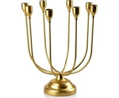 Mondex Žvakidė 8 žvakėm auksinės spalvos metalinė 27x11,5x32 cm HTOP3509
