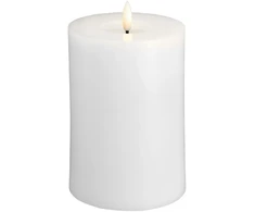 Lumarko Moods &amp; More MM LED pillar candle, Silk, Melted, Classic balta, 99x150 mm