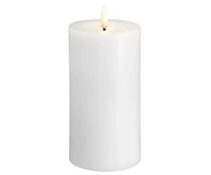 Lumarko Moods &amp; More MM LED žvakė, Silk, Melted, Classic balta, 74x150 mm
