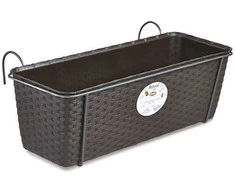 Stefanplast Flower box for balconies with metal holder Natural 50x18x16cm ruda