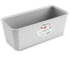 Stefanplast Flower box for balconies with metal holder Natural 50x18x16cm baltas