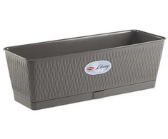 Stefanplast Vazonas/lovelis gėlėms su vandens rezervuaru 50x18x16 cm pilkas STEFANPLAS