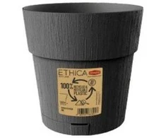 Stefanplast Flower pot with tray Ethica Ø15x15cm pilkas