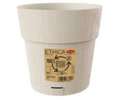 Stefanplast Flower pot with tray Ethica Ø15x15cm baltas