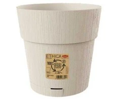 Stefanplast Flower pot with tray Ethica Ø20x19cm baltas