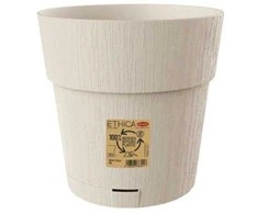 Stefanplast Flower pot with tray Ethica Ø25x25cm baltas