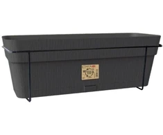 Stefanplast balkono komplektas su automatine laistymo sistema ir metaline atrama 50x18x17cm pilka