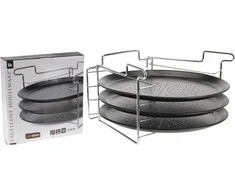 Mondex Pizza Baking Set: 3 Metal Blades + Stand