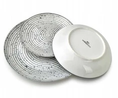 Lumarko „Affek Design“ STRIPES Pilkas vakarienės rinkinys, 18 dalių, 27/19/20 cm dubenėlis, 550 ml