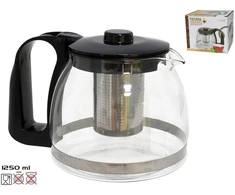 Stiklinis arbatinukas su filtru 1250 ml, žolelių arbatai, 13 × 14 × 19 cm, KITCHEN&amp;GO