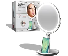 „Sharper Image“ makiažo veidrodėlis su apšvietimu ir belaidžiu įkrovikliu