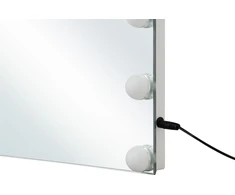 Beliani Vonios veidrodis LED LUCENAY 40 cm 50 cm sidabrinis
