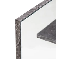 Beliani Sieninis veidrodis su lentyna PELOTAS 45 cm x 45 cm marmuro/juodas