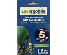 LYCAMOBILE starto kortelė 5 PLN