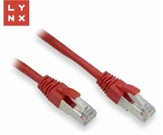 LYNX FTP jungiamasis kabelis Cat5e PVC, CCA, 0,1 m, raudonas (pakuotėje 10 vnt.)