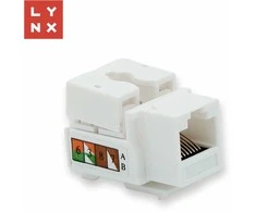 LYNX keystone UTP Cat5e kabelis, 90 laipsnių, baltas