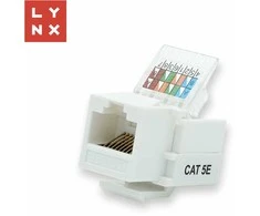 LYNX keystone UTP Cat5e, savaime šviečiantis, 90 laipsnių, baltas