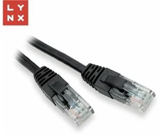 LYNX UTP jungiamasis kabelis Cat5e, PVC, CCA, 1m, juodas (pakuotėje 10 vnt.)