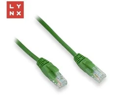 LYNX UTP jungiamasis kabelis Cat5e, PVC, CCA, 0,1 m, žalias (pakuotėje 10 vnt.)