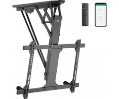 Maclean elektrinis lubų laikiklis televizoriui, TUYA atrama, max VESA 600x400, nuožulnioms sienoms, nuotolinio valdymo pultas, 32"-70", 35kg, MC-880T