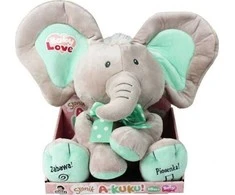 Madej Interaktyvus „Peek-a-boo“ dramblys, smėlio ir mėtinės spalvos