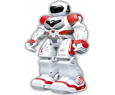 Madej nuotoliniu būdu valdomas robotas, baltas ir raudonas