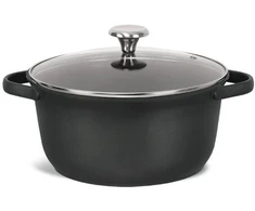 Maestro Puodas su dangčiu indukcija gaz 28cm 6.8L juoda MAESTRO MR-4027-28