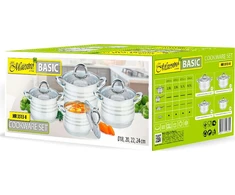 PUODŲ RINKINYS, 8 ELEMENTAI (2,9 L, 3,9 L, 5,1 L, 6,5 L) MAESTRO