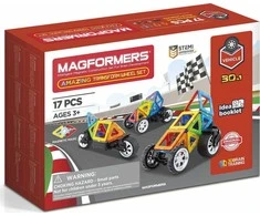 Magformers – nuostabus transformavimo ratų rinkinys, 17 dalių
