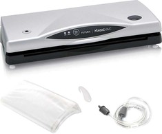 „Magic Vac MagicVac FUTURA“ automatinis sandariklis – juostelių vakuuminis pakavimo įrenginys maistui – plėvelei ir indams + 5 dideli maišeliai + pjaustytuvas + žarna indams