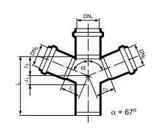 Magnaplast Keturvietis 67 ° HTDA 110 / 50mm vidinis nutekėjimas (11420)