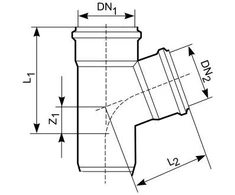 Magnaplast Tee 45 ° KGEA (22340)