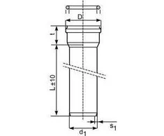 Magnaplast KGEM vamzdis su mova išorinei nuotekų sistemai, putplasčio šerdis, B klasė 160 mm 1 m (22010)