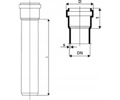 Lauko kanalizacijos vamzdis Magnaplast, Ø 110 mm, SN4, 1 m