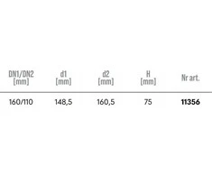 Magnaplast Vidaus nuotekų sumažinimas 160/110 HTR pilka