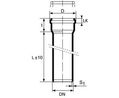 Magnaplast Vidinis nuotekų vamzdis su mova 160 mm 0,5 m (10620)