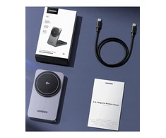 Magnetyczna kroviklis bezprzewodowa 2w1 UGREEN W706, MagSafe W706, 15W (juoda)