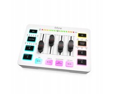 Ausinės Fifine Maišytuvas Sound Card SC3W balta USB su RGB XLR 2 - kanałowy